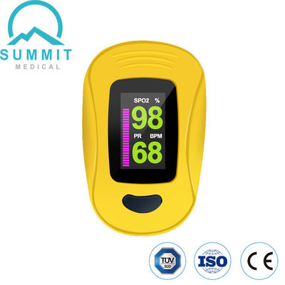 Oxímetro del pulso del PDA del grado médico, oxímetro amarillo del pulso de la yema del dedo del CE