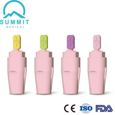 Aguja de la lanceta de seguridad automática retráctil esterilizada de gamma 21G 2.2mm amarillo