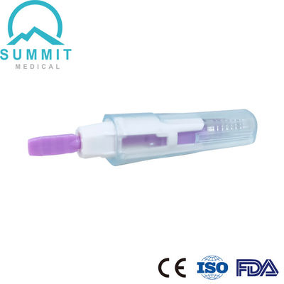 Aguja de seguridad de lanceta estéril desechable 28G con profundidad de penetración de 1,8 mm