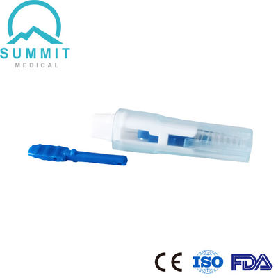 Dispositivo de lanceta de seguridad de tamaño pequeño con aguja bloqueada automáticamente 30G 1,5 mm Azul