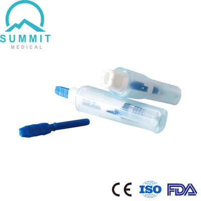 Dispositivo de lanceta de seguridad de tamaño pequeño con aguja bloqueada automáticamente 30G 1,5 mm Azul