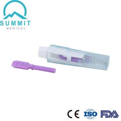 Lanza de seguridad activada por presión estéril 28G 1.8mm morado 100 piezas por caja