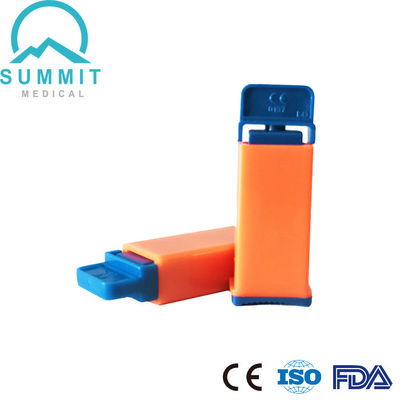 Dispositivo de lanzamiento automático de un solo uso Seguridad Lanza de sangre 21G 2.2mm Naranja