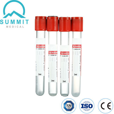 El tubo activador de coágulos con tapa roja, tipo de vacío, tubo PET, 13 mm*75 mm