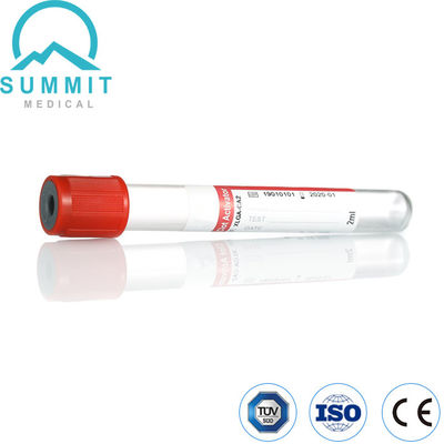 El tubo activador de coágulos con tapa roja, tipo de vacío, tubo PET, 13 mm*75 mm