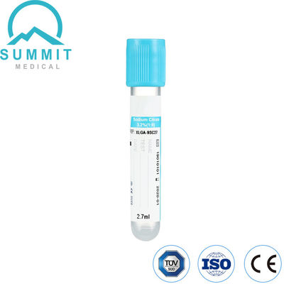 2.7 ml tubo de citrato de sodio, de color azul claro, con aditivo de citrato de sodio al 3,2%