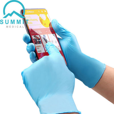 Guantes disponibles médicos del examen del nitrilo azul 240m m