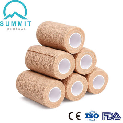 4 pulgadas X 5 yardas auto-adhesivo no tejido de Tan Elastic Cohesive Bandage