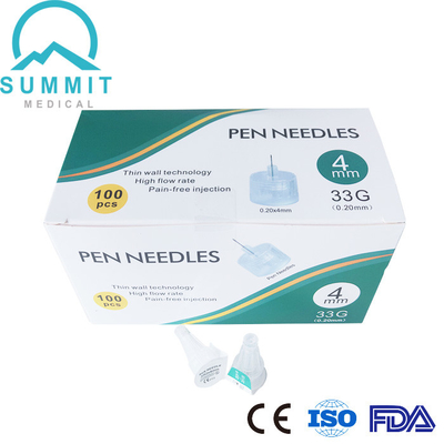 La insulina libre Pen Needles Compatible del dolor con la mayoría de la diabetes encierra 0,20 x 4m m (33G x 4m m)