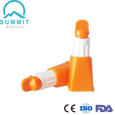 Naranja ajustable de la lanceta de sangre de la seguridad de los ajustes múltiples de la profundidad 28G 1.3mm/1.8mm/2.3m m