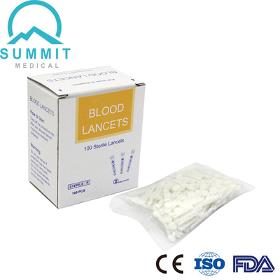 Lanceta de sangre plana blanca disponible médica de la torsión 30G