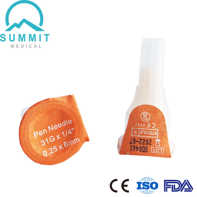 Insulina médica Pen Needles (31G 6m m) de la cumbre 100 pedazos