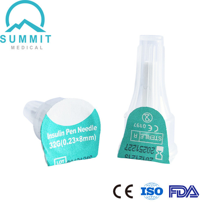 Insulina sin dolor ultra fina Pen Needles 32G 8m m con la aguja Tri biselada de Siliconized