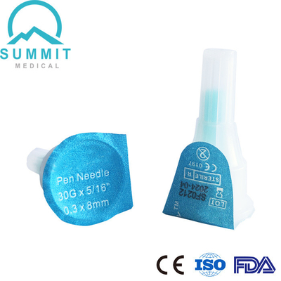 Agujas estéril médicas de la inyección para la insulina 30G X 5/16" 0.3x8m m